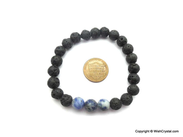Lapis Lazuli & Lava Beads Chakra Bracelet