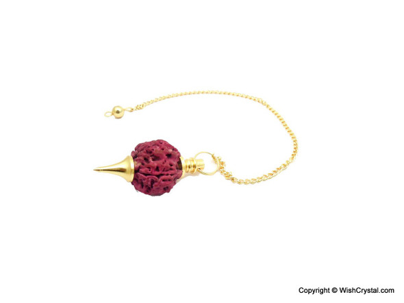 Rudraksha Pendulum - Gold Plated Metal