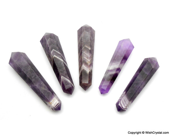 Natural Chevron Amethyst Double Terminated Points