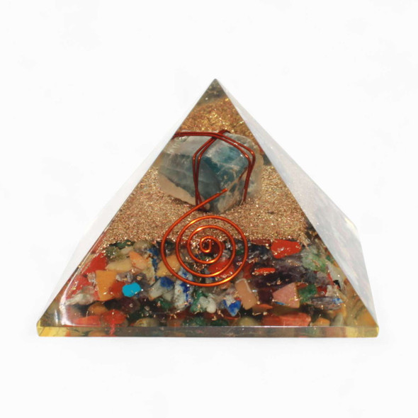 Fluorite wire-wrap orgonite pyramids