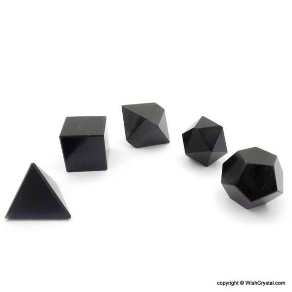 Black Obsidian Sacred Geometry Set