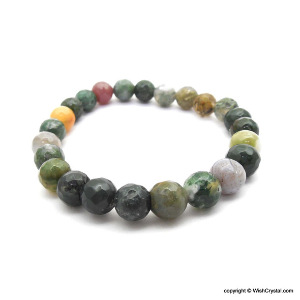 Moss Agate Bead Bracelets