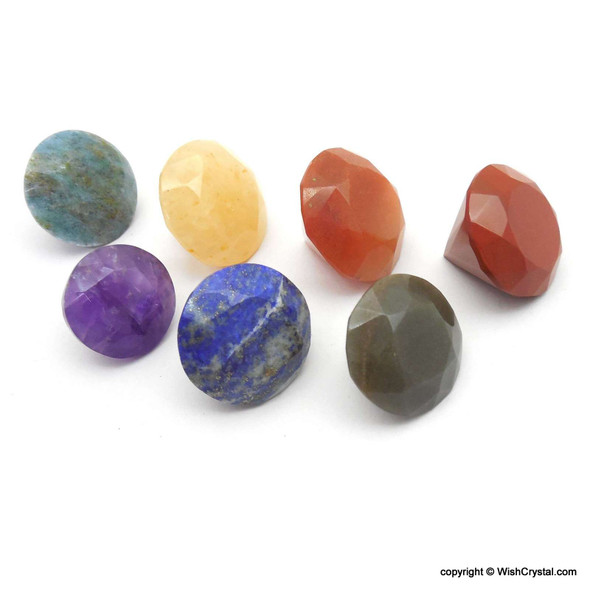 Set of 7 Chakra Diamond Shape Stone for Reiki Healing