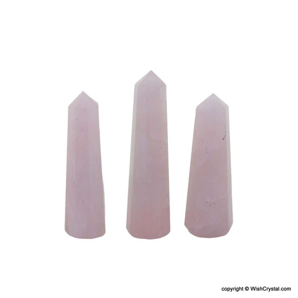 Bag of 5 Rose Quartz Obelisk Wands - 2 1/2 to 3 inch