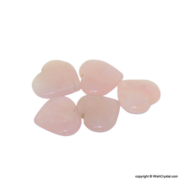 Natural Rose Quartz Heart shape worry stone