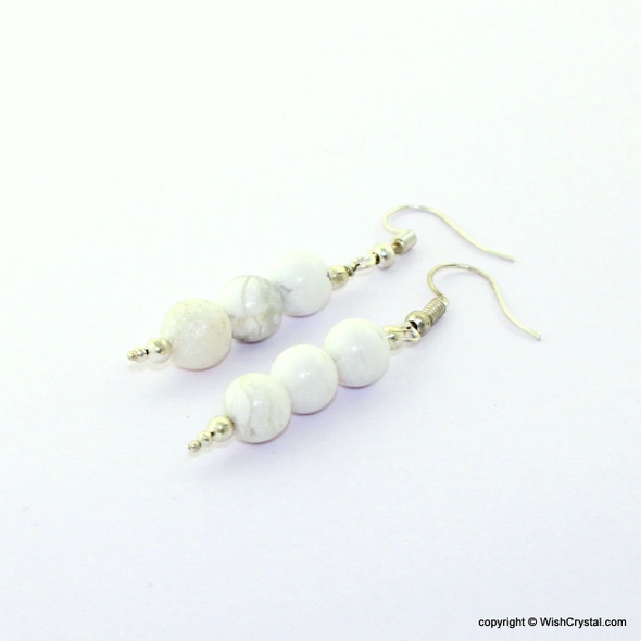 White Jasper Beads Earrings
