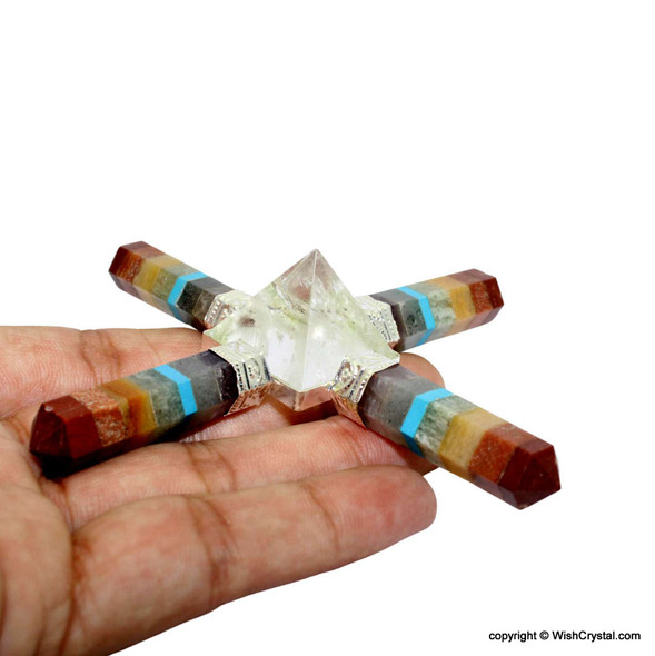 Chakra Stones bonded point and crystal pyramid 4 point aura energy generator