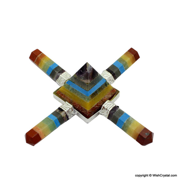 Chakra Stones bonded Point and Bonded Pyramid 4 points aura energy generator