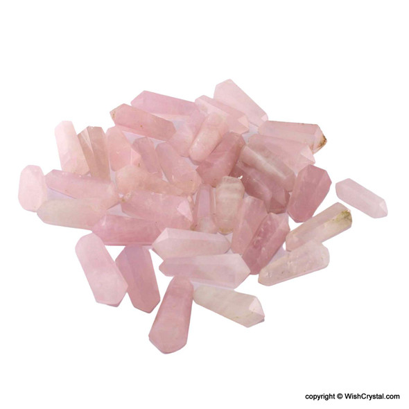 Bag of 50 Petite Natural Rose Quartz Double Terminated Points