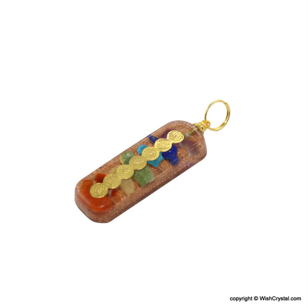 Chakra Orgonite Pendant with Chakra Signs - Embossed