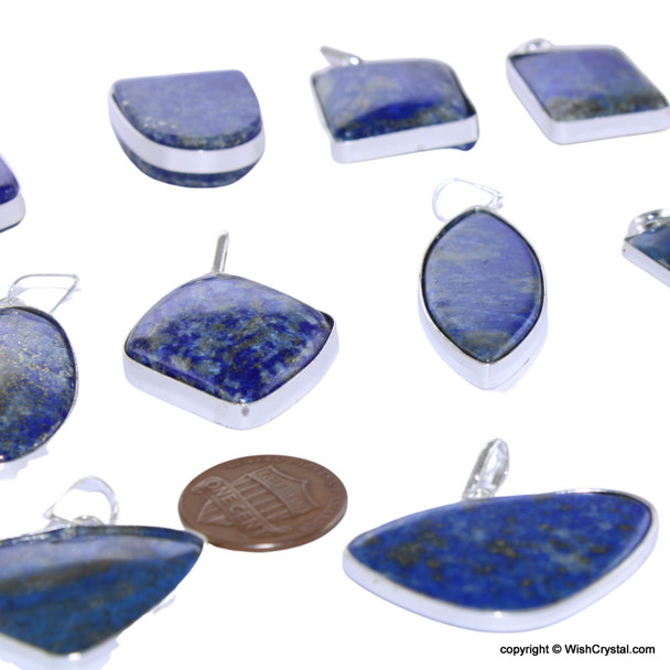 Bag of 20 Lapis Lazuli Pendants - free-form rounded corner - Mixed Lot