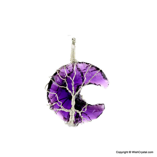 Halo Amethyst Moon Wire wrap pendant Halo Amethyst Moon Wire wrap pendant