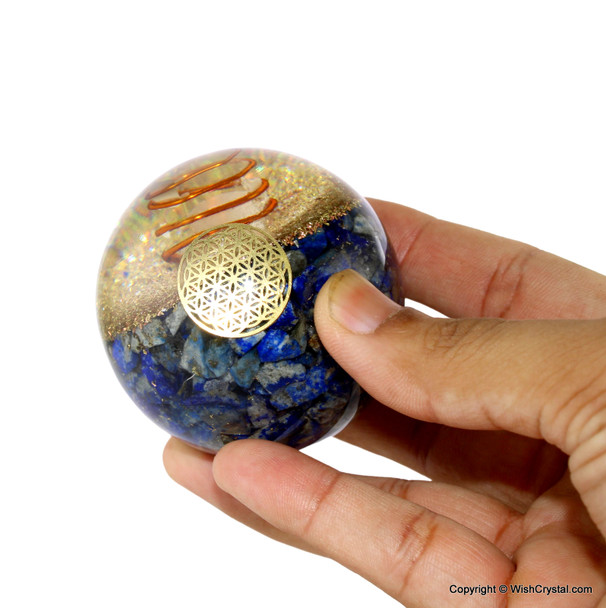 Lapis lazuli sphere with orgonite