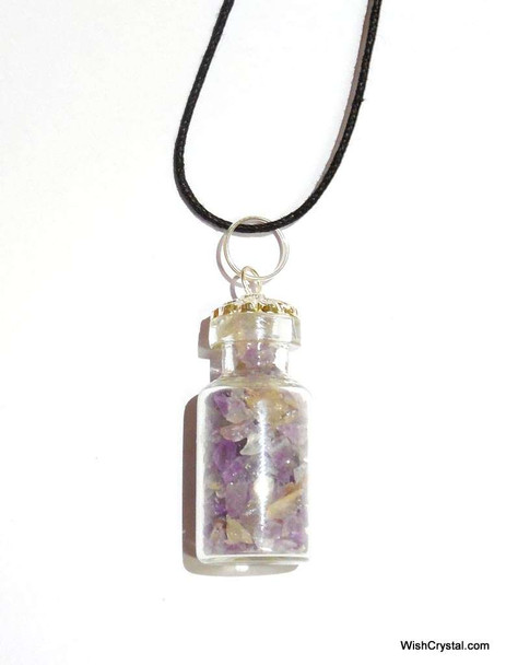 Amethyst Bottle Chips Pendant