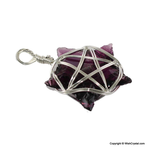 Halo Amethyst Star shape wire wrap pendant - Star design Halo Amethyst Star shape wire wrap pendant - Star design