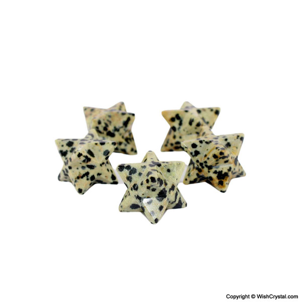 Dalmatian Jasper Merkaba Stars - 1/2 inch in cube