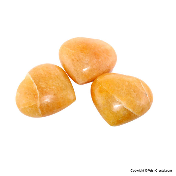 Yellow Aventurine Heart shape worry stone - 2 inch