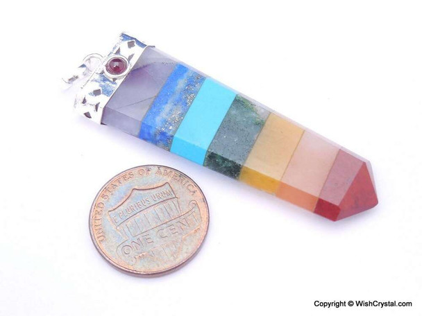 Chakra Stones Bonded Flat Pendant