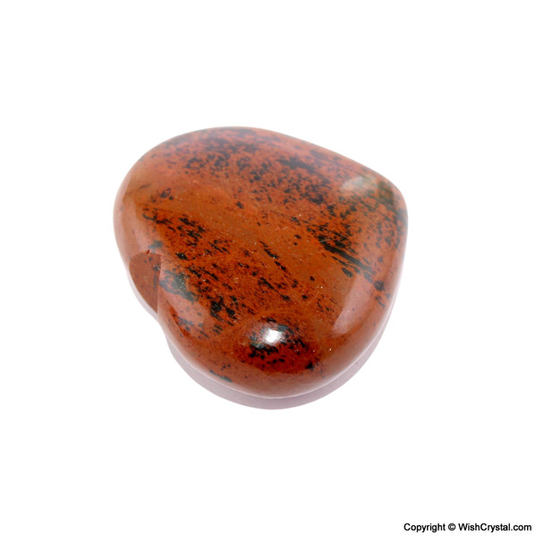 Mahagony Jasper Heart shape worry stone - 2 inch