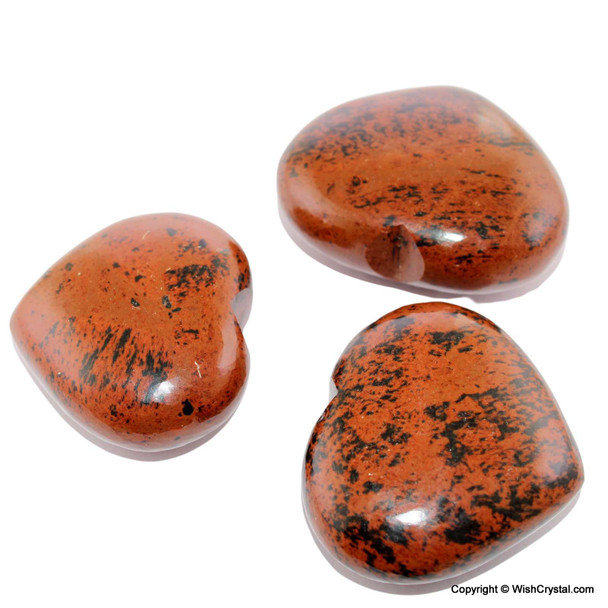 Mahagony Jasper Heart shape worry stone - 2 inch