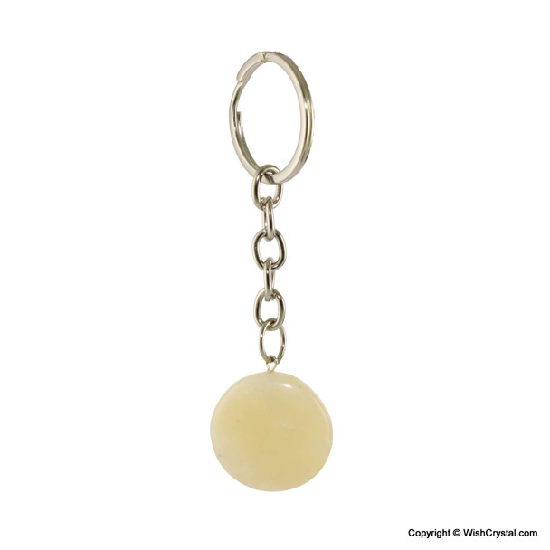 Yellow Aventurine Disc Key chain - 1-inch Yellow Aventurine Disc Key chain - 1-inch