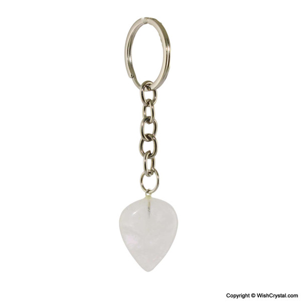 Crystal Quartz Heart Key Chain - 1-inch