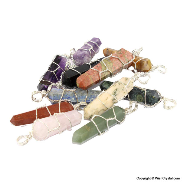 Bag of 10 Natural Crystal DT wire wrap pendants Bag of 10 Natural Crystal DT wire wrap pendants