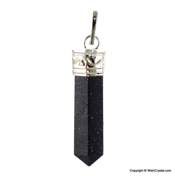 Blue Sandstone crystal point pendant