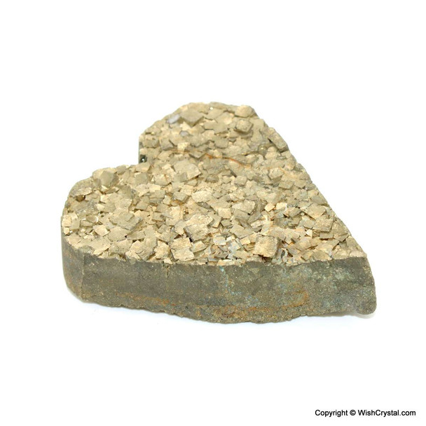 Pyrite Druzy Heart Worry Stone - 2 inch