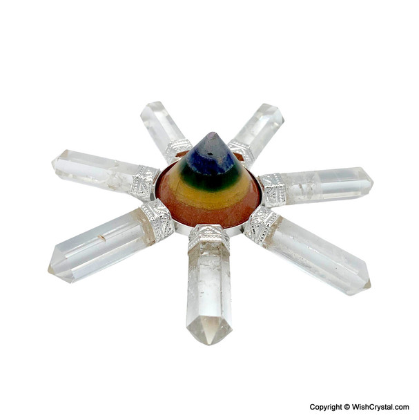 Chakra Aura Energy Generator with 7 crystal points