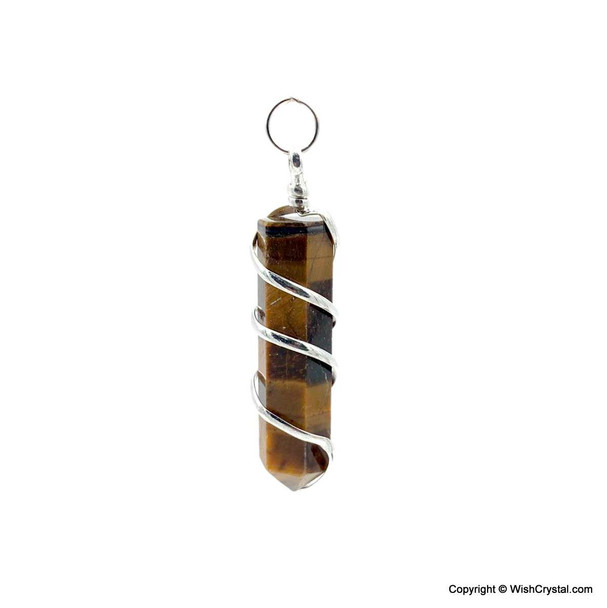 Tiger Eye wire wrap point pendant
