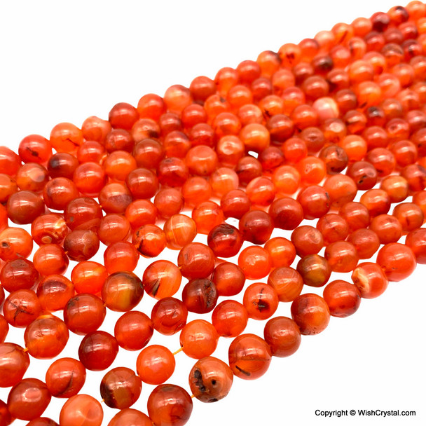 Red Carnelian 8 mm beads strand