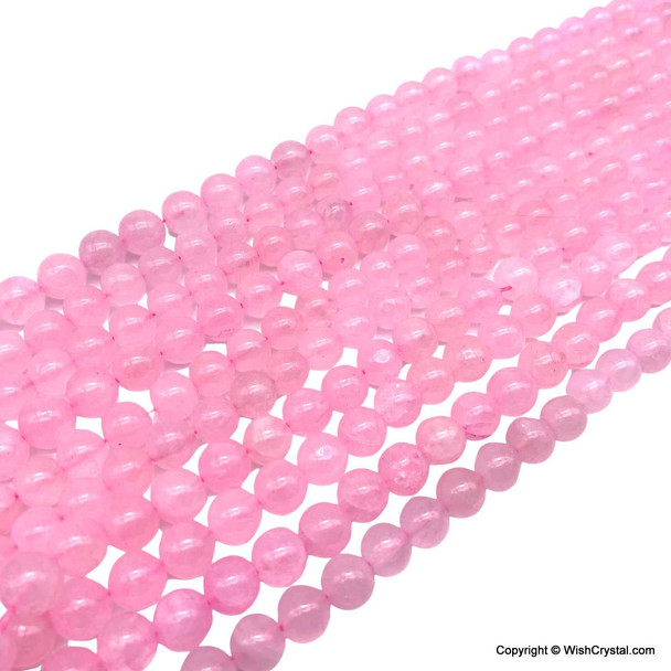 Rose Quartz 8 mm round beads strand - 12 inch Rose Quartz 8 mm round beads strand - 12 inch