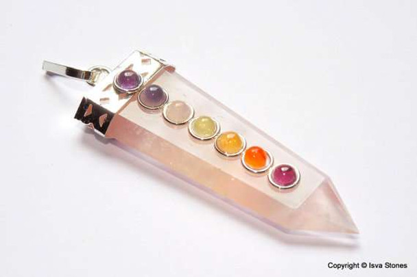 Rose Quartz Chakra Flat Pendant Rose Quartz Chakra Flat Pendant