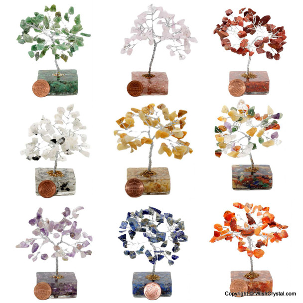 Petite Chakra Stone Orgonite gem tree - 2 inch Petite Chakra Stone Orgonite gem tree - 2 inch