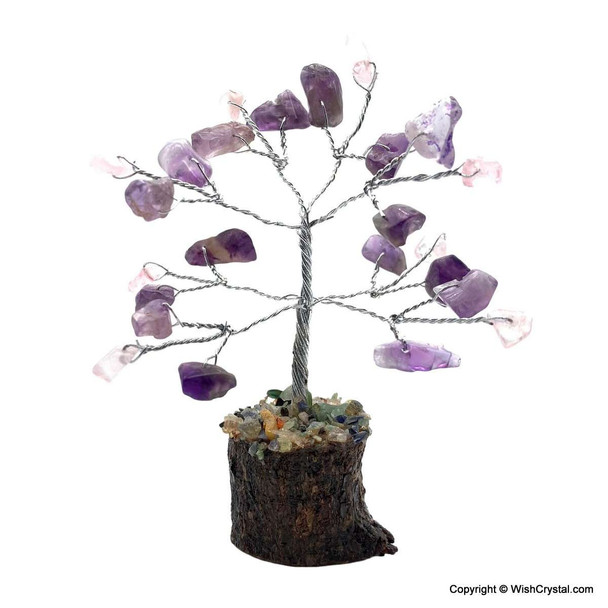 Amethyst & Rose Quartz gem tree - small size - 3 inch Amethyst & Rose Quartz gem tree - small size - 3 inch