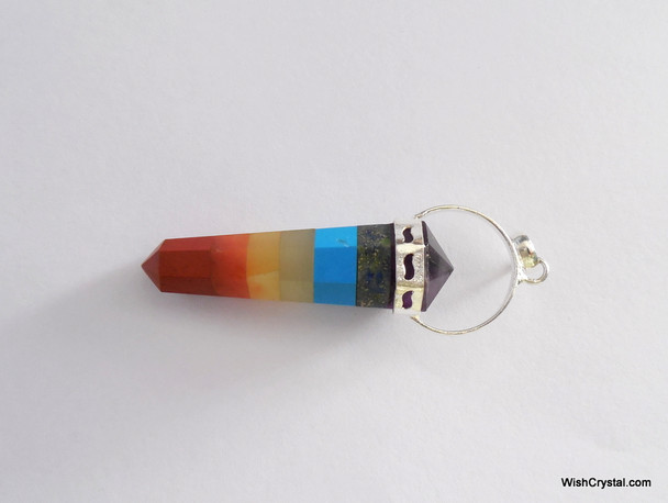 Chakra Stone Bonded Double Point Pendant