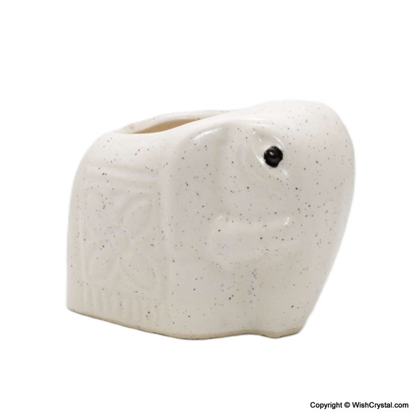 Elephant Figurine Ceramic Crystal Container Home Décor