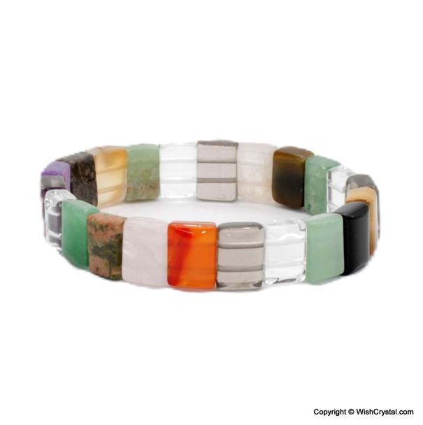 Mixed Crystal Rectangle shape beads bracelet
