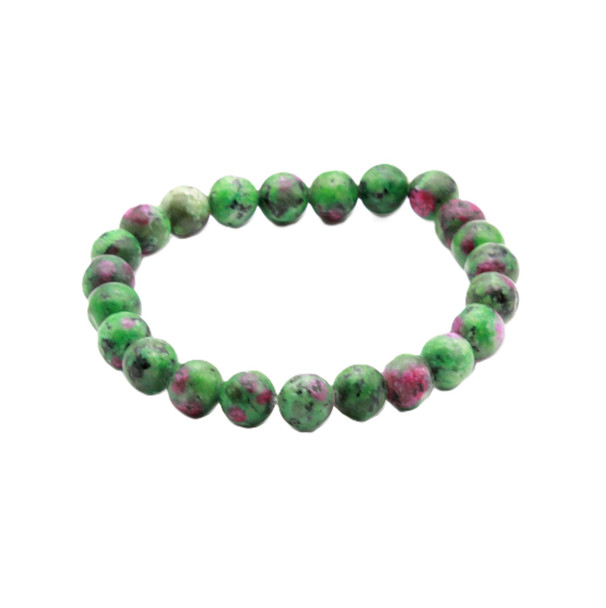 Ruby Ziosite 8 mm beads bracelet