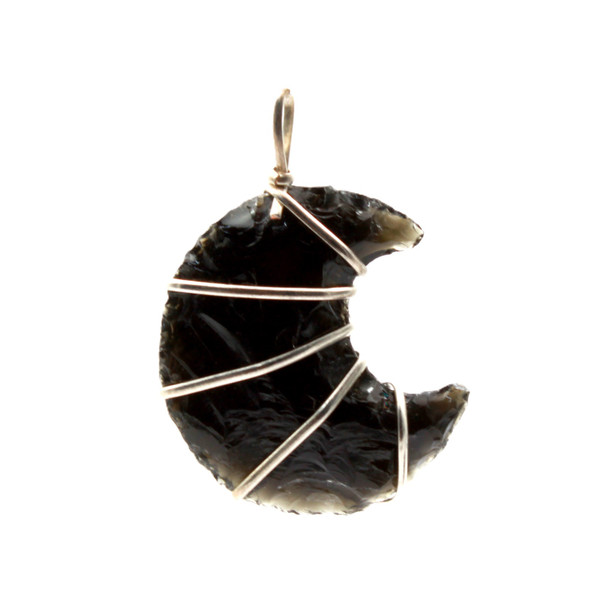 Black Obsidian Moon Pendant