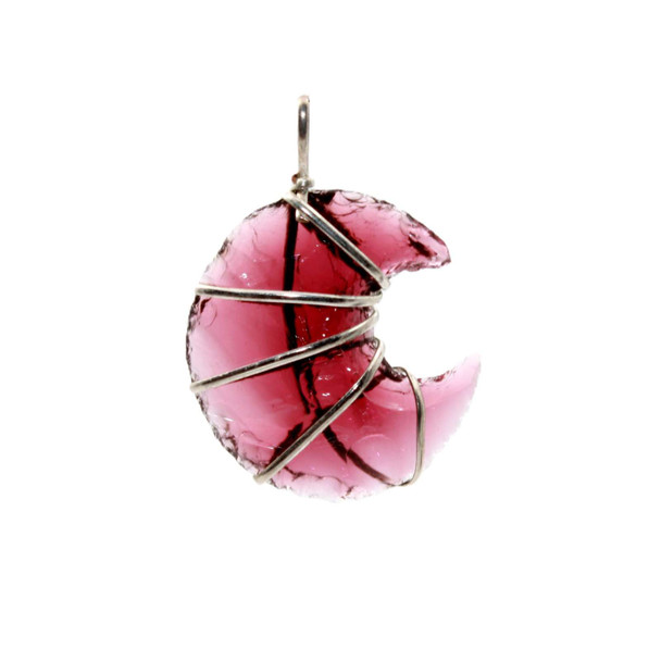 Halo Cherry Quartz single wire-wrap pendant
