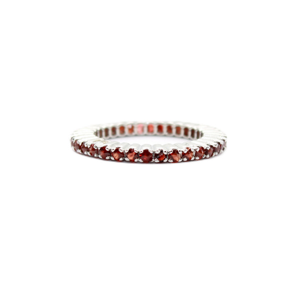 Sterling Silver Eternity Excel Gemstone Ring