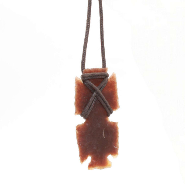 Agate Arrowhead Red Indian Pendant necklace - Duo Etched Design Agate Arrowhead Red Indian Pendant necklace - Duo Etched Design