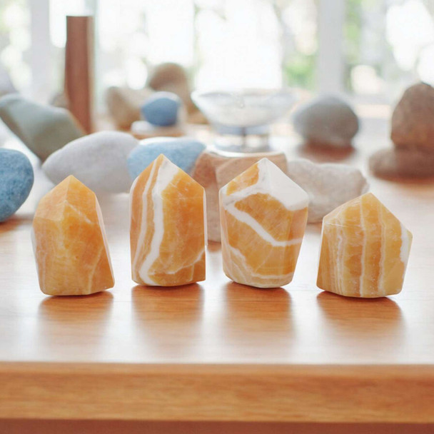 Yellow Calcite Natural Polished Points