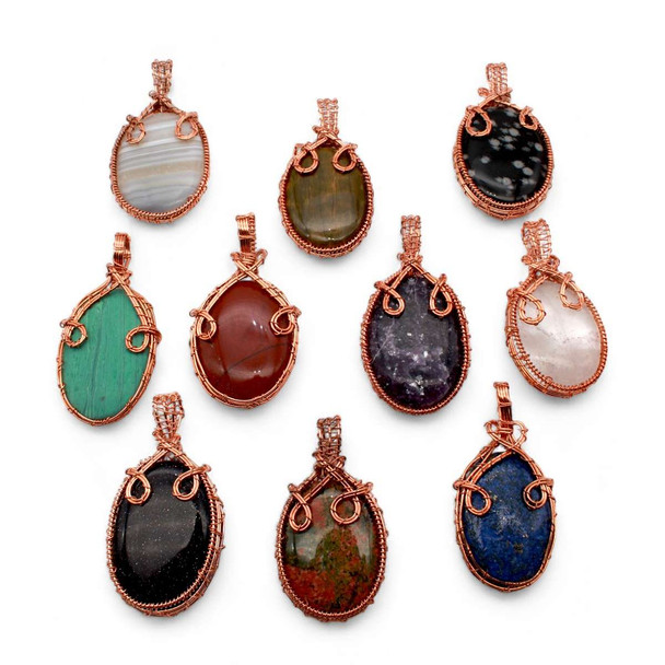 Bag of 10 Copper Wire wrap Dual Coil Design pendants Bag of 10 Copper Wire wrap Dual Coil Design pendants