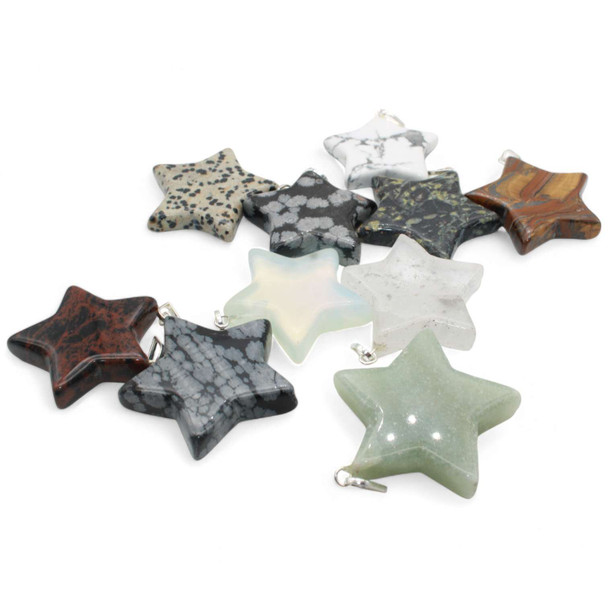 Bag of 10 assorted crystal flat-star pendant Bag of 10 assorted crystal flat-star pendant