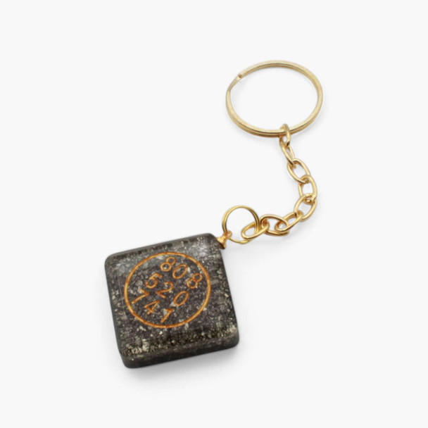 Pyrite Orgonite Angelic Number Square Keychain