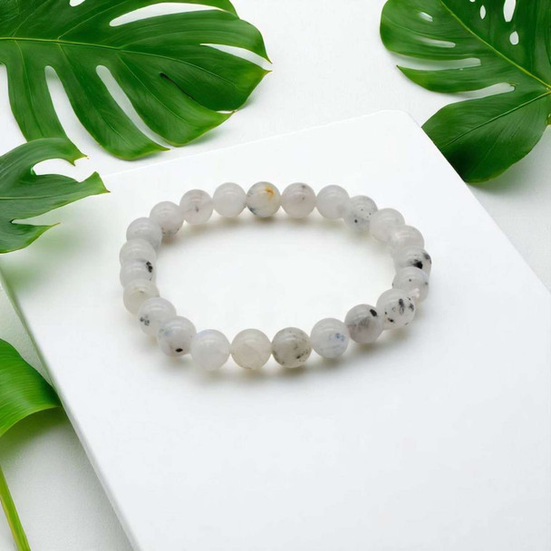 Rainbow Moonstone Beads bracelet - 8 mm