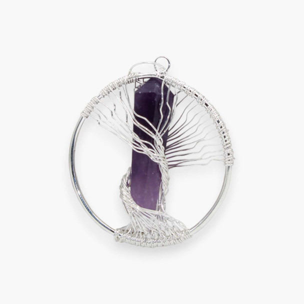 Amethyst Wire wrap double terminated pendant